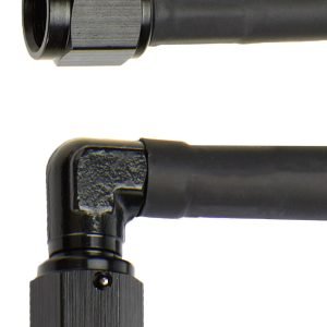 ALLSTAR PERFORMANCE Coated Braided Line 6in #4 Hose -4 Str/-4 90 Deg ALL48398