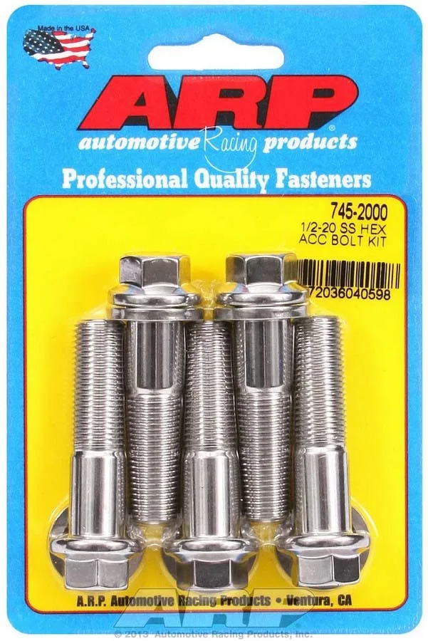 ARP S/S Bolt Kit – 6pt. (5) 1/2-20 x 2.000 745-2000