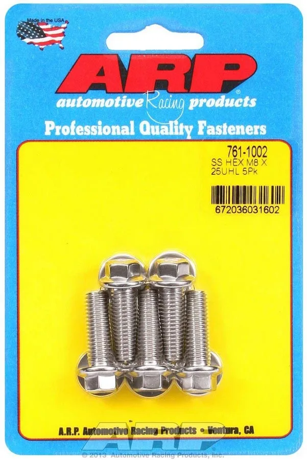 ARP S/S Bolt Kit – 6pt. (5) 8mm x 1.25 x 25 761-1002
