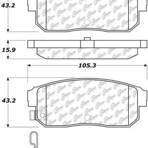 CENTRIC BRAKE PARTS Posi-Quiet Extended Wear Brake Pads with Shims a 106.09