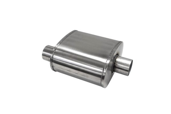 CORSA PERFORMANCE Muffler 3in Center In/OutMuffler – Pro-Series – 3 in Center Inlet – 3 in Center Outlet – 10 x 11 x 6.25 in Oval Body – 16 in Long – Stainless – Natural – Universal – Each CP30CTR