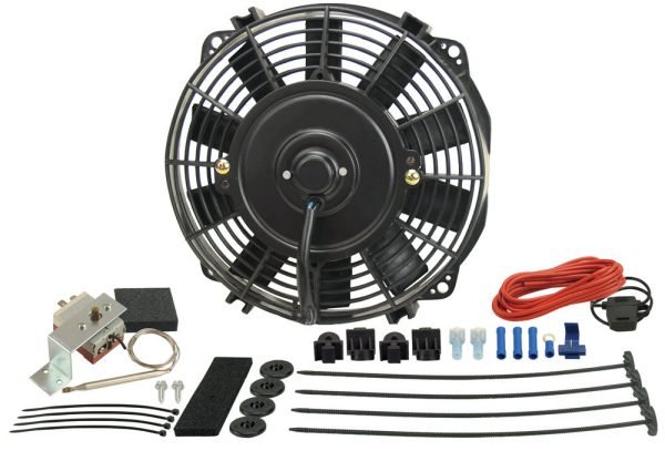 DERALE 9in Fan Straight Blade Fan &Thermostat 475 CFM 16309
