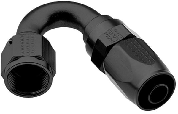 FRAGOLA Hose Fitting #4 150 Deg Pro-Flow Black 231504-BL