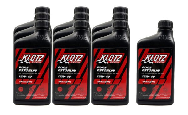 KLOTZ SYNTHETIC LUBRICANTS Pure Estorlin Synthetic Oil 15w40 Case 10×1 QtMotor Oil – Pure Estorlin – 15W40 – Synthetic – 1 qt – Set of 10 KE-954