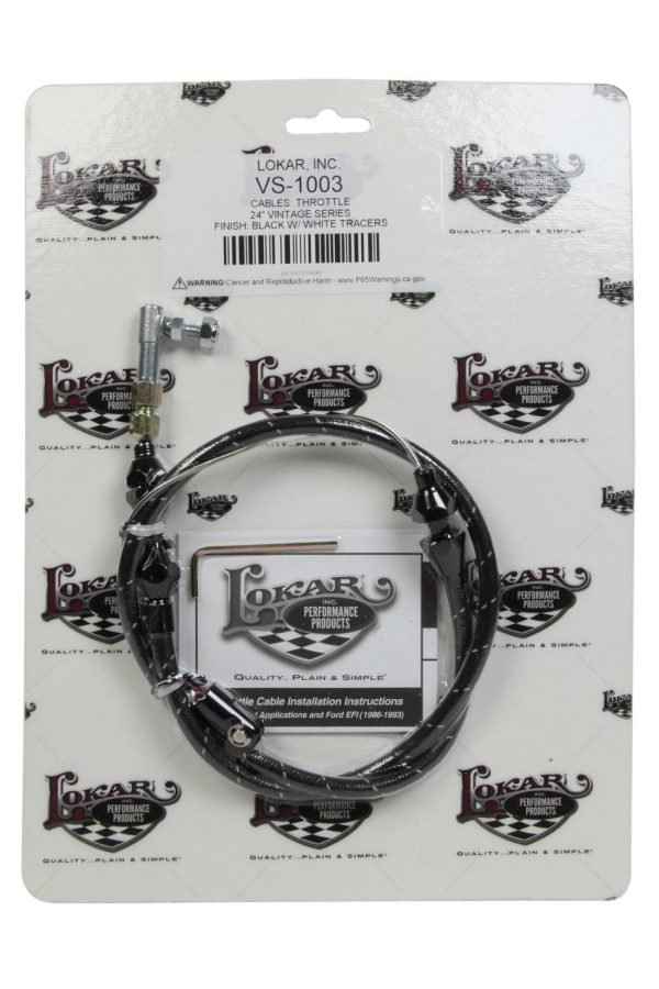 LOKAR VS Throttle Cable Black Black Wrap w/ White Trac VS-1003