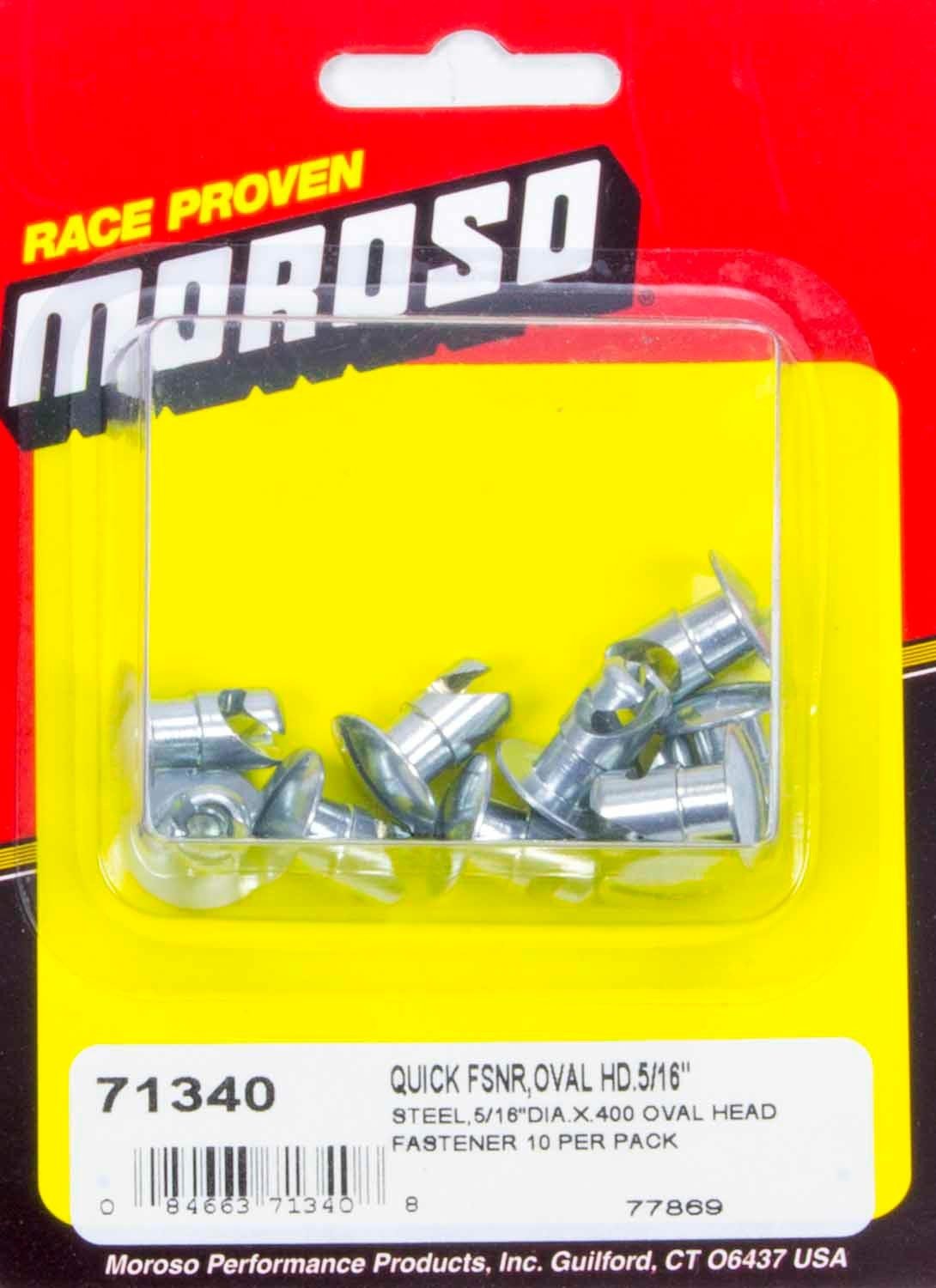 Moroso Steel Quick Fasteners- Oval Head-5/16 Moroso Steel Quick Fasteners- Oval Head-5/16