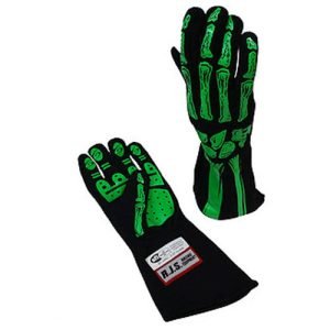 RJS SAFETY Double Layer Lime Green Skeleton Gloves Large 600090158