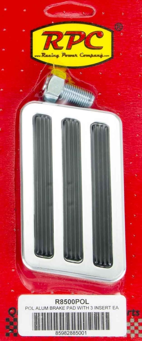 RACING POWER CO-PACKAGED Brake Pad Polished with Rubber Inserts R8500POL