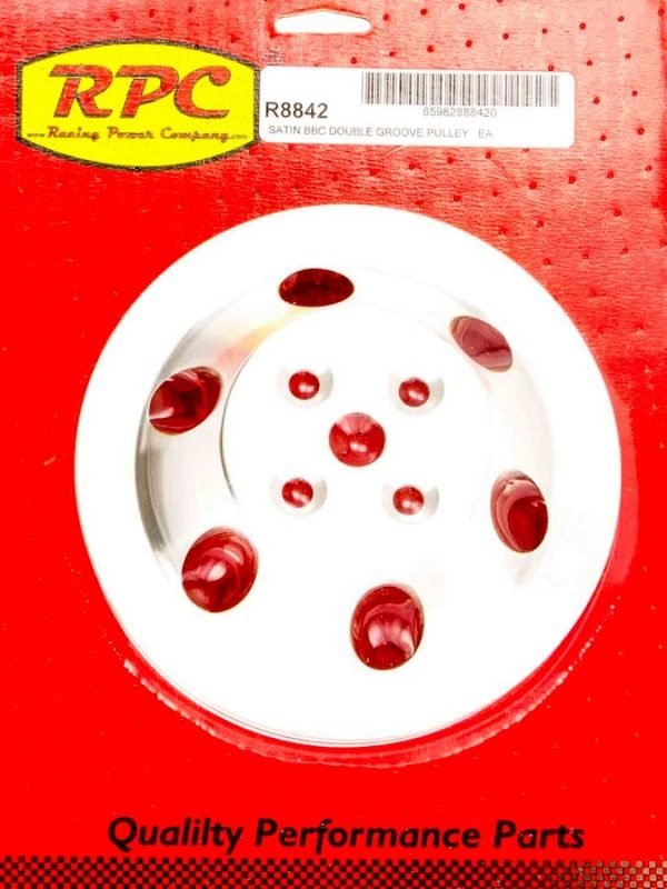 RACING POWER CO-PACKAGED BBC 2 Groove Satin Alum Short W/P Pulley R8842