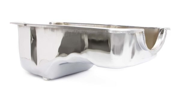 RACING POWER CO-PACKAGED 65-87 SBF Steel Stock Oil Pan Chrome R9078