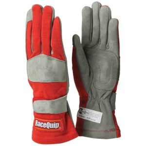 RACEQUIP Gloves Single Layer Large Red SFI 351015RQP