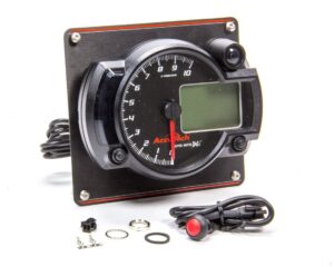 LONGACRE Tach 4in Data Logging Blk w/Blk Alum Panel 52-44479