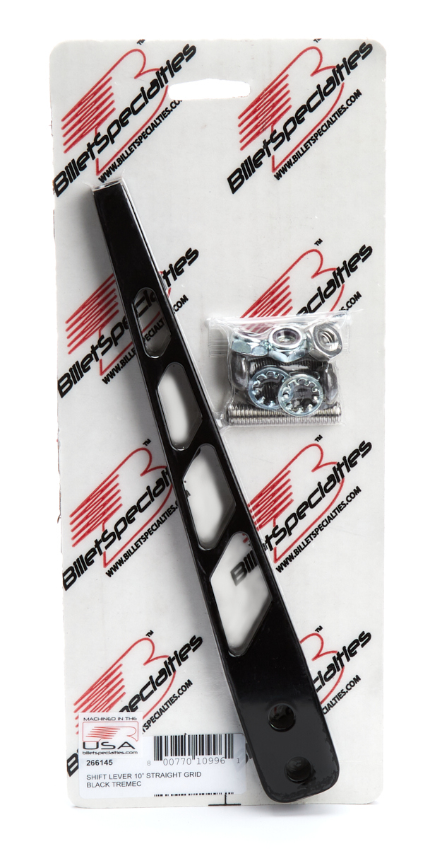 BILLET SPECIALTIES Shift Lever 10in Straigh t Grid Black Tremec 266145