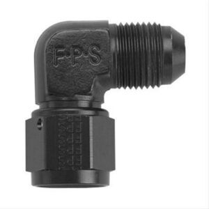 FRAGOLA #3 Female Swivel to Male 90 Degree Fitting Black 498101-BL