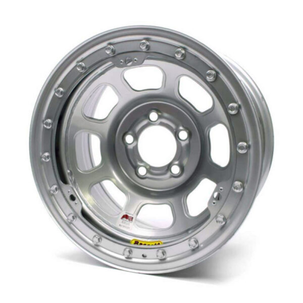 BASSETT 15X8 IMCA B/Lock Wheel D-Hole Silver 5×4.75 58DC4ISLK