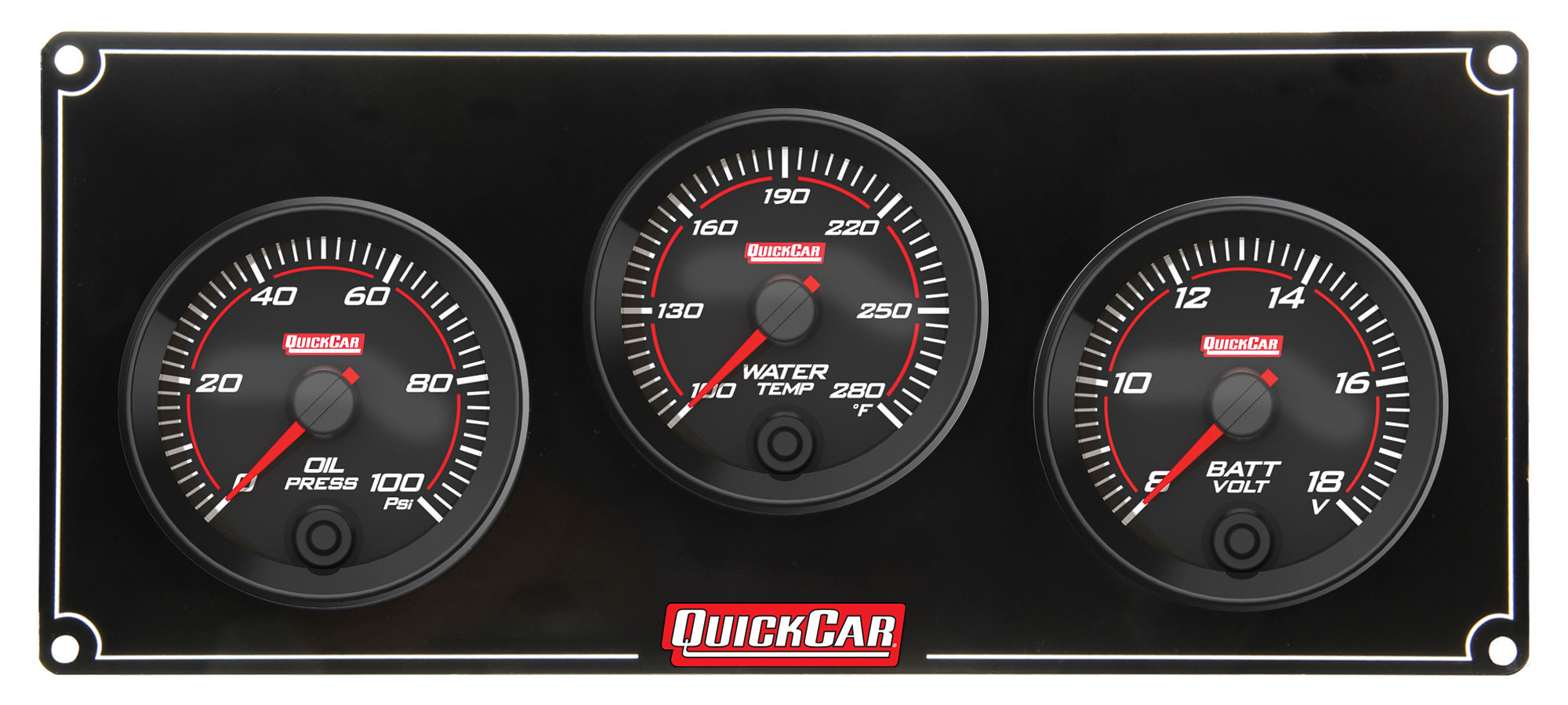 QUICKCAR RACING PRODUCTS Redline 3 Gauge Panel OP/WT/VOLT 69-3017