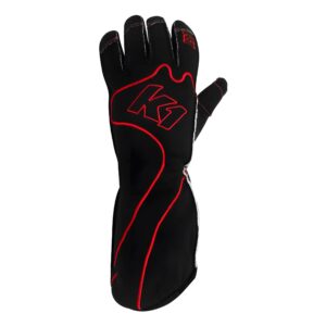 K1 RACEGEAR Gloves Karting RS1 Youth 3X-Small Black/Red 13-RS1-R-3XS