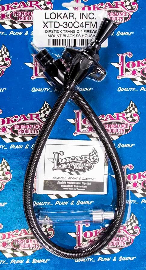 LOKAR Black Dipstick Ford C4 Trans Firewall Mount XTD-30C4FM