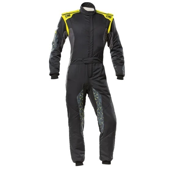 OMP RACING, INC. TECNICA HYBRID OVERALL F IA 8856-2018 BLACK / FLU IA0-1864-A01-178-54