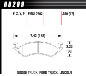 HAWK BRAKE Performance Street Brake Pads (4) HB299P.650