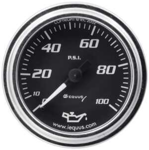 EQUUS 2.0 Dia Oil Pressure Gauge Chrome  0-100psi E7244
