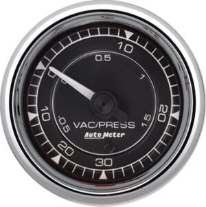 AUTOMETER 2/16 Chrono Chrome Gauge Vac/Boost  30HG/30PSI 9703