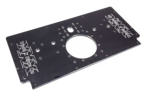 TRIPLE X RACE COMPONENTS Alum Rear Motor Plate Raised Rail Black Sprint SC-EG-0006BLK