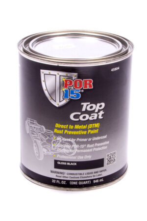 POR-15 Top Coat Paint Gloss Black Quart 45804