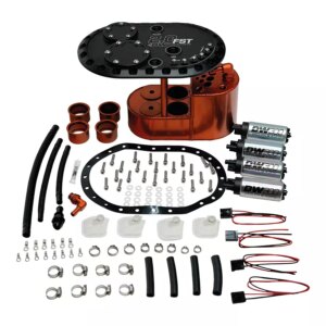 DEATSCHWERKS 2.0L Staged Fuel Cell Su rge Tank with 4 DW300 Fu 6-301-20FST
