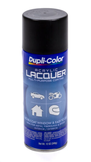 DUPLI-COLOR/KRYLON Semi Gloss Black Lacquer Paint 12oz DAL1608