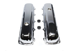 RACING POWER CO-PACKAGED Chrome Steel Oldsmobile Short Valve Cover Pair R9391