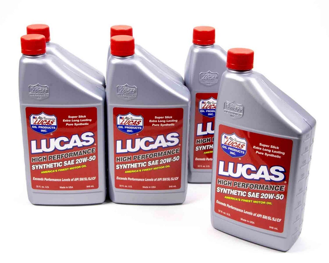 LUCAS OIL Synthetic 20w50 Oil 6×1 Qt 10054