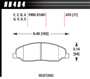 HAWK BRAKE Performance Street Brake Pads (4) HB484F.670