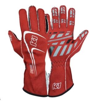 K1 RACEGEAR Glove Track1 Red Small SFI 5 23-TR1-R-S