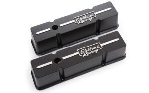 EDELBROCK Valve Cover Kit Race Series SBC Tall Black 41643