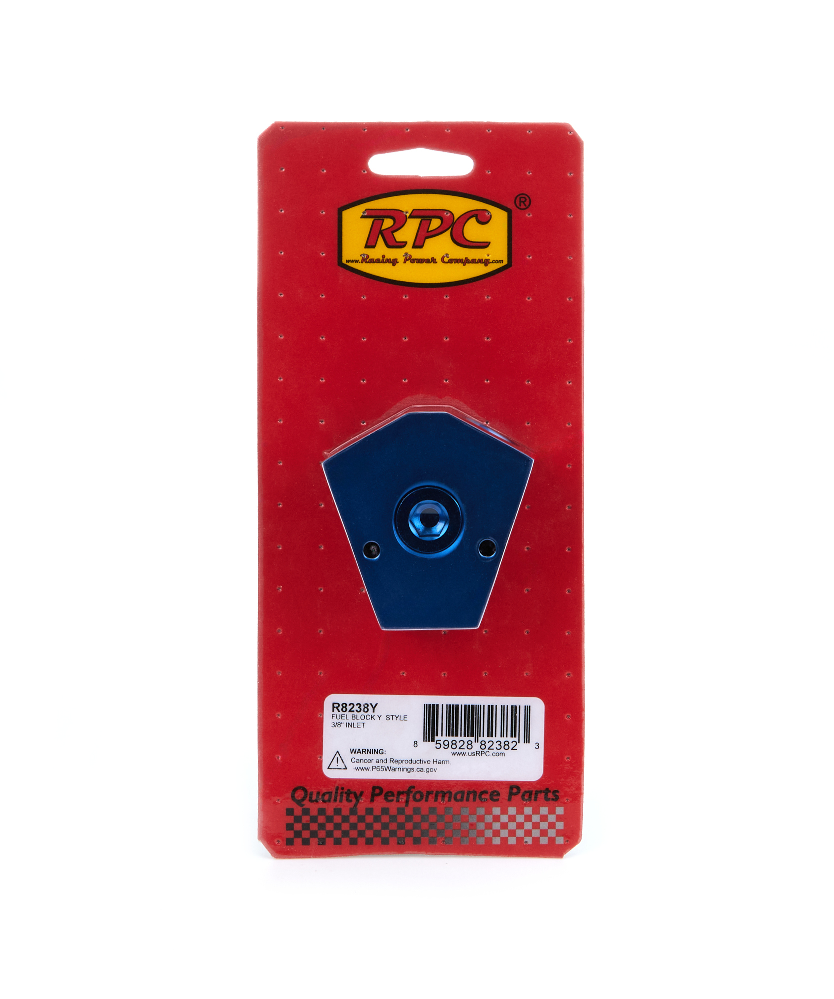 RACING POWER CO-PACKAGED Fuel Bock Y-Style 3/8in Inlet R8238Y