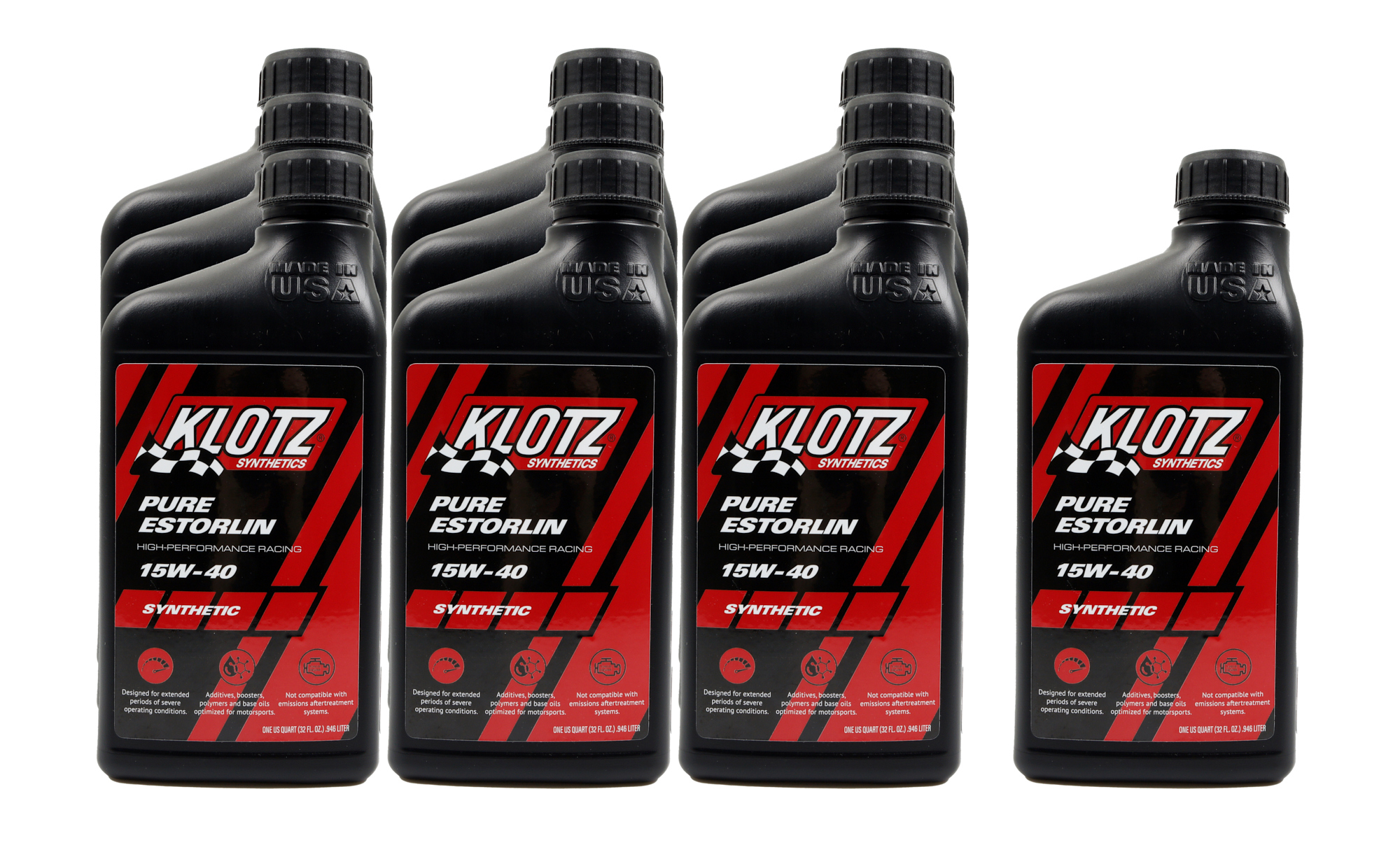 KLOTZ SYNTHETIC LUBRICANTS Pure Estorlin Synthetic Oil 15w40 Case 10×1 Qt KE-954