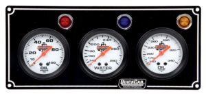 QUICKCAR RACING PRODUCTS 3 Gauge Panel  OP/WT/OT Black 61-6711