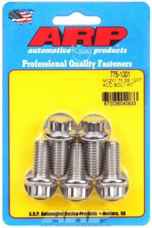 ARP S/S Bolt Kit – 12pt. (5) 12mm x 1.75 x 25mm 775-1001