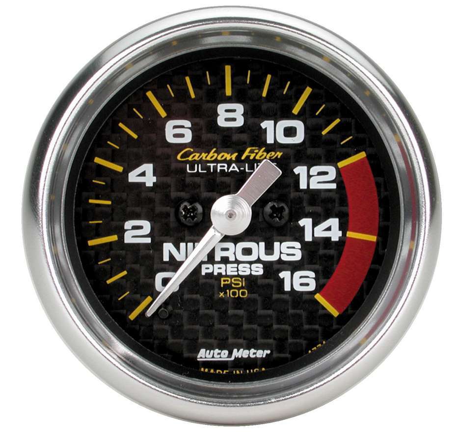 AUTOMETER 2-1/16in C/F Nitrous Press. Gauge 0-1600psi 4774