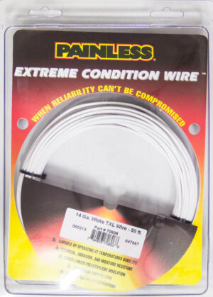 PAINLESS WIRING 14 Gauge White TXL Wire  50 Ft. 70806