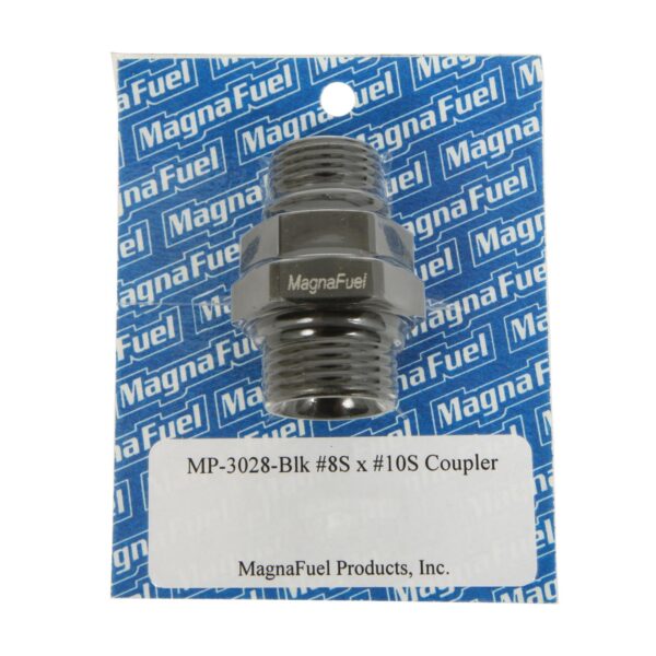 MAGNAFUEL/MAGNAFLOW FUEL SYSTEMS Coupler Fitting – 10an to 8an Straight – Black MP-3028-BLK