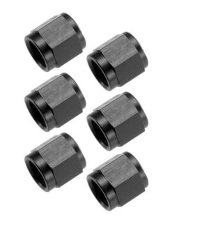 REDHORSE PERFORMANCE 4an Alm Tube Nuts 7/16-20 6pk Black 818-04-2