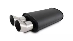 VIBRANT PERFORMANCE Streetpower Flat Black Oval Muffler 3in Inlet 12331