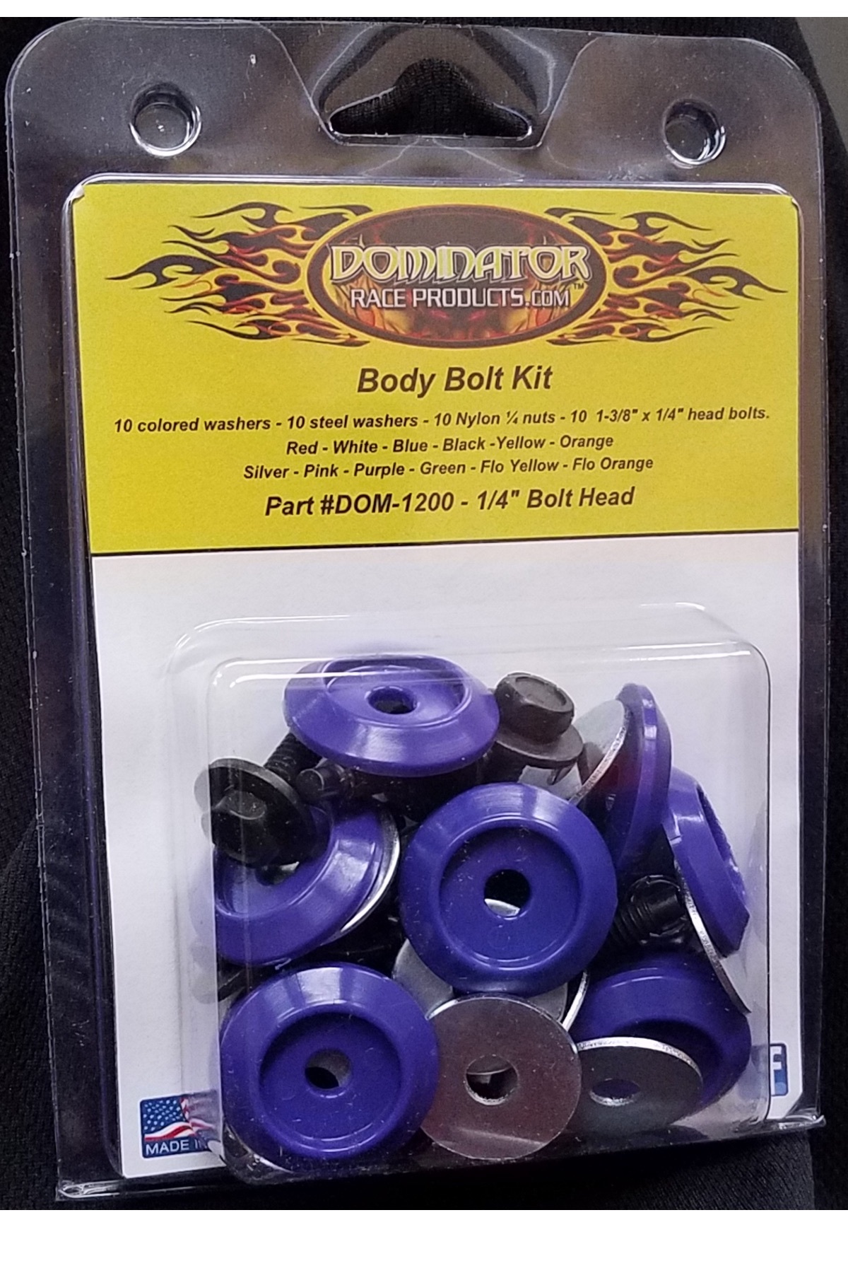 DOMINATOR RACE PRODUCTS Body Bolt Kit Purple Hex Head 1200-B-PU