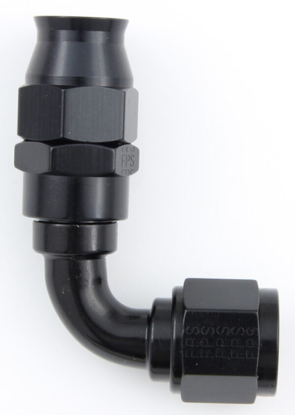 FRAGOLA Hose Fitting #8 90 Deg PTFE Black 689008-BL