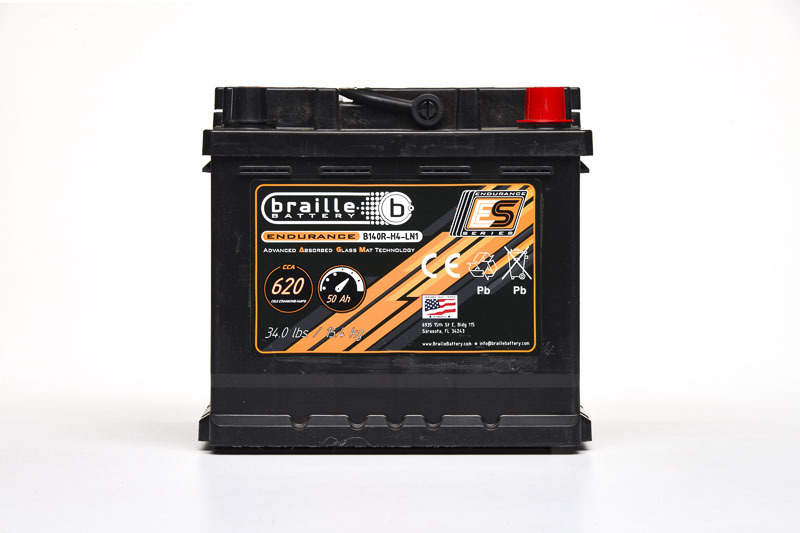 BRAILLE AUTO BATTERY 140R-H4-LN1 Endurance AGM Battery 620 CCA B140R-H4-LN1