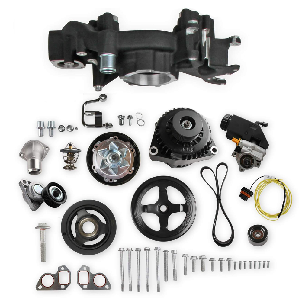 HOLLEY Mid Mount Accesory Sys. GM LS Engine – Black 20-186BK