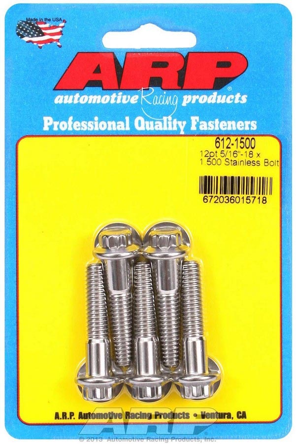 ARP S/S Bolt Kit – 12pt. (5) 5/16-18 x 1.500 612-1500
