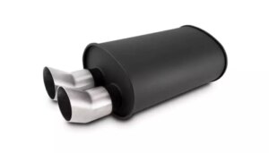 VIBRANT PERFORMANCE Streetpower Flat Black Oval Muffler 2.5in Inlet 12335